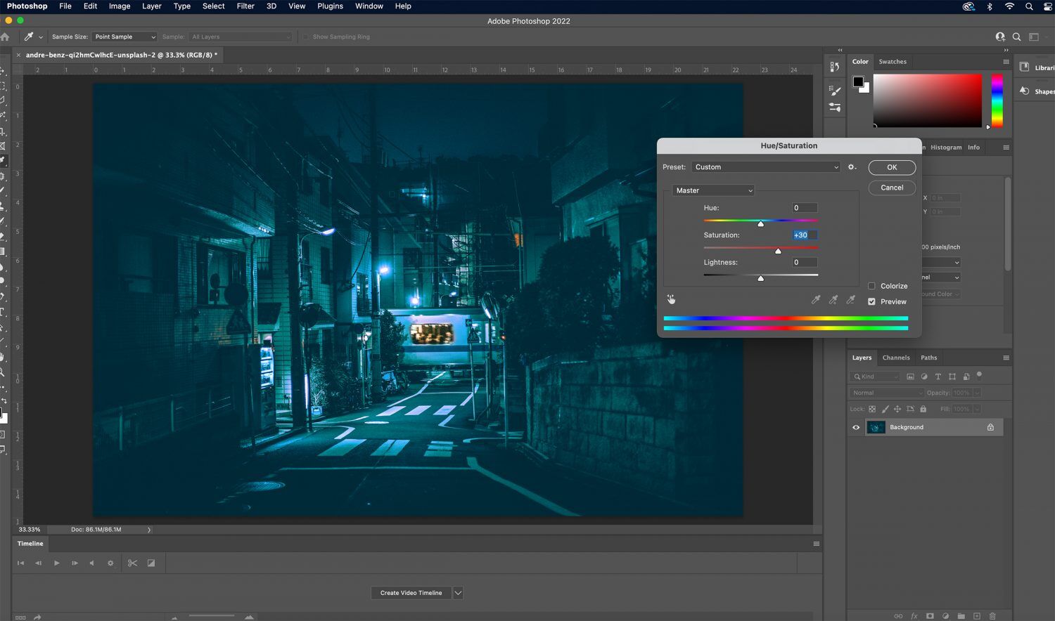 Creating a Noir Night Scene in PS and LR