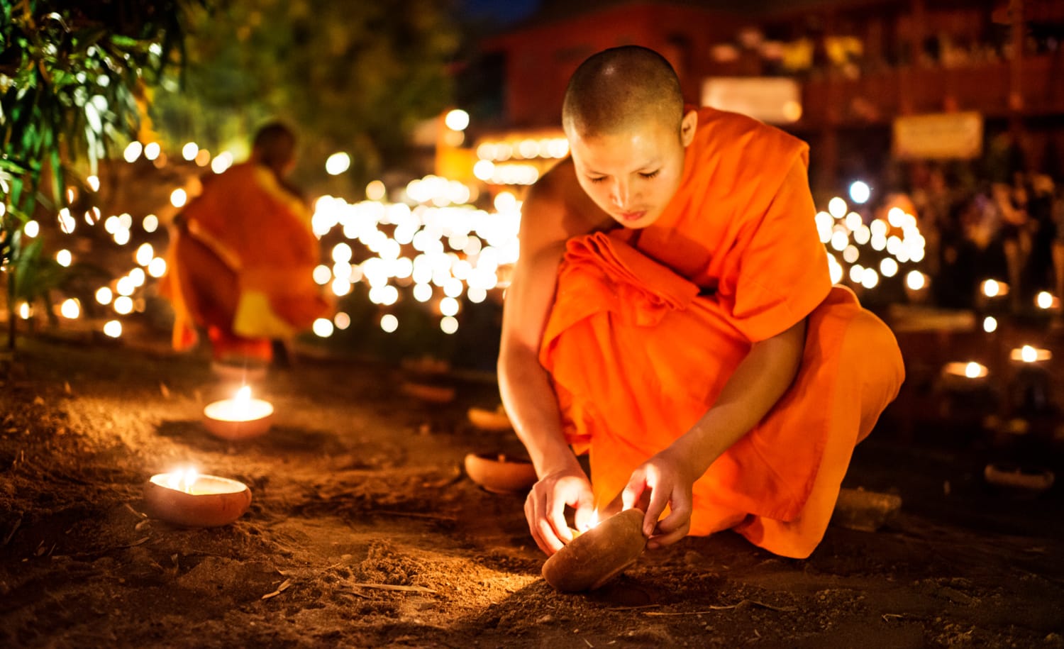 Candle Lighting Monks