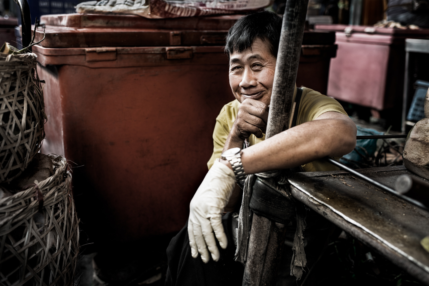 Chiang Mai Market Vendor taking a rest