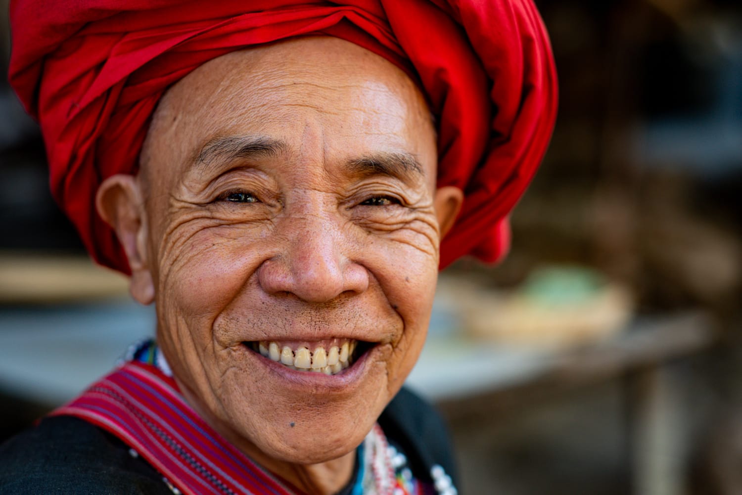 Portrait of a Lahu man smiling