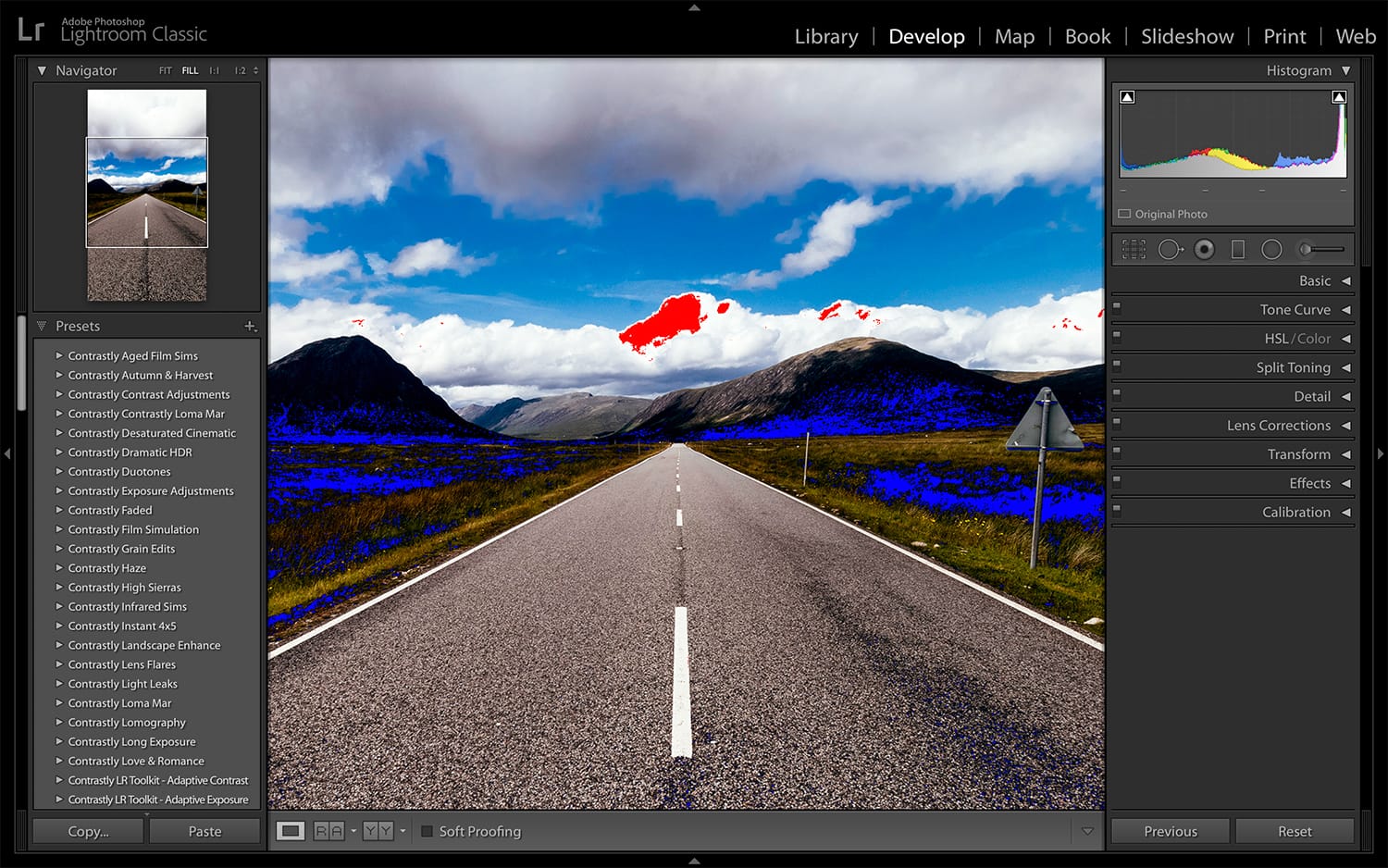 Check for Clipping - Lightroom Classic Histogram