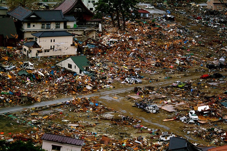Devastation after earthquake and Tsunami in Ishinomaki Japan.