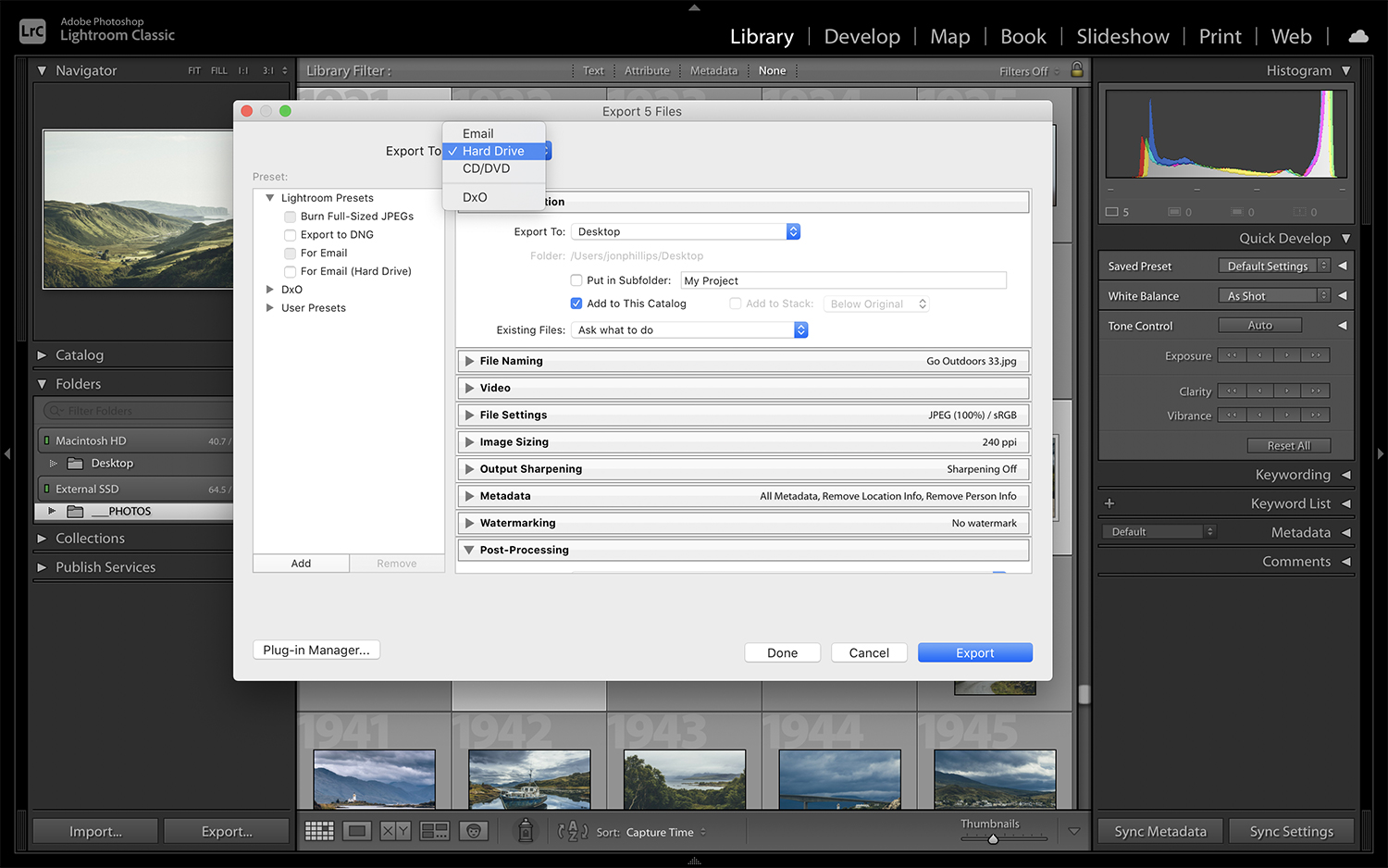 lightroom classic export settings