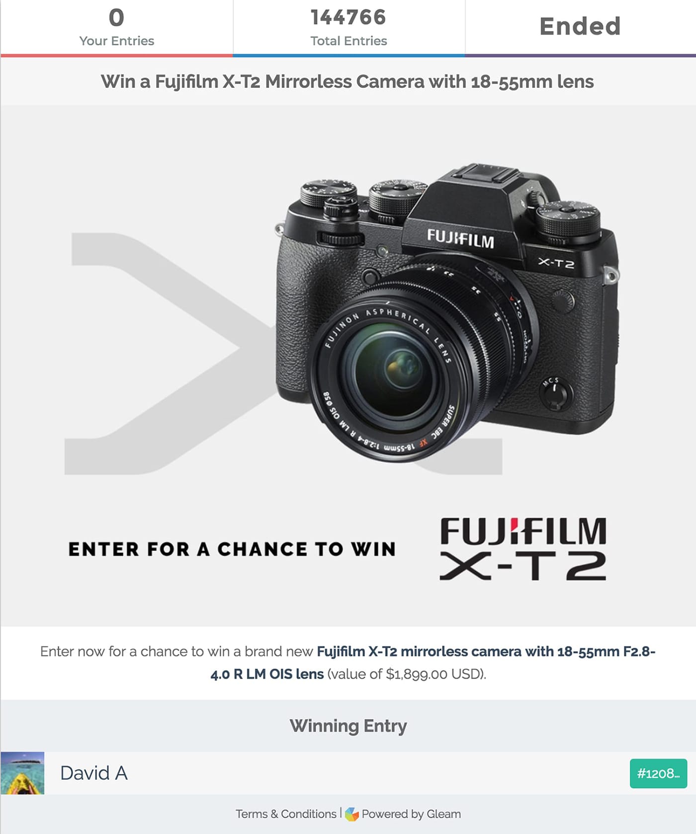 Fuji X-T2 Giveaway