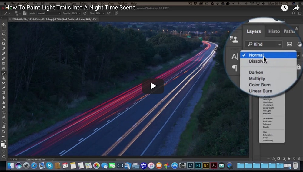 How To Paint Light Trails Into A Night Time Scene