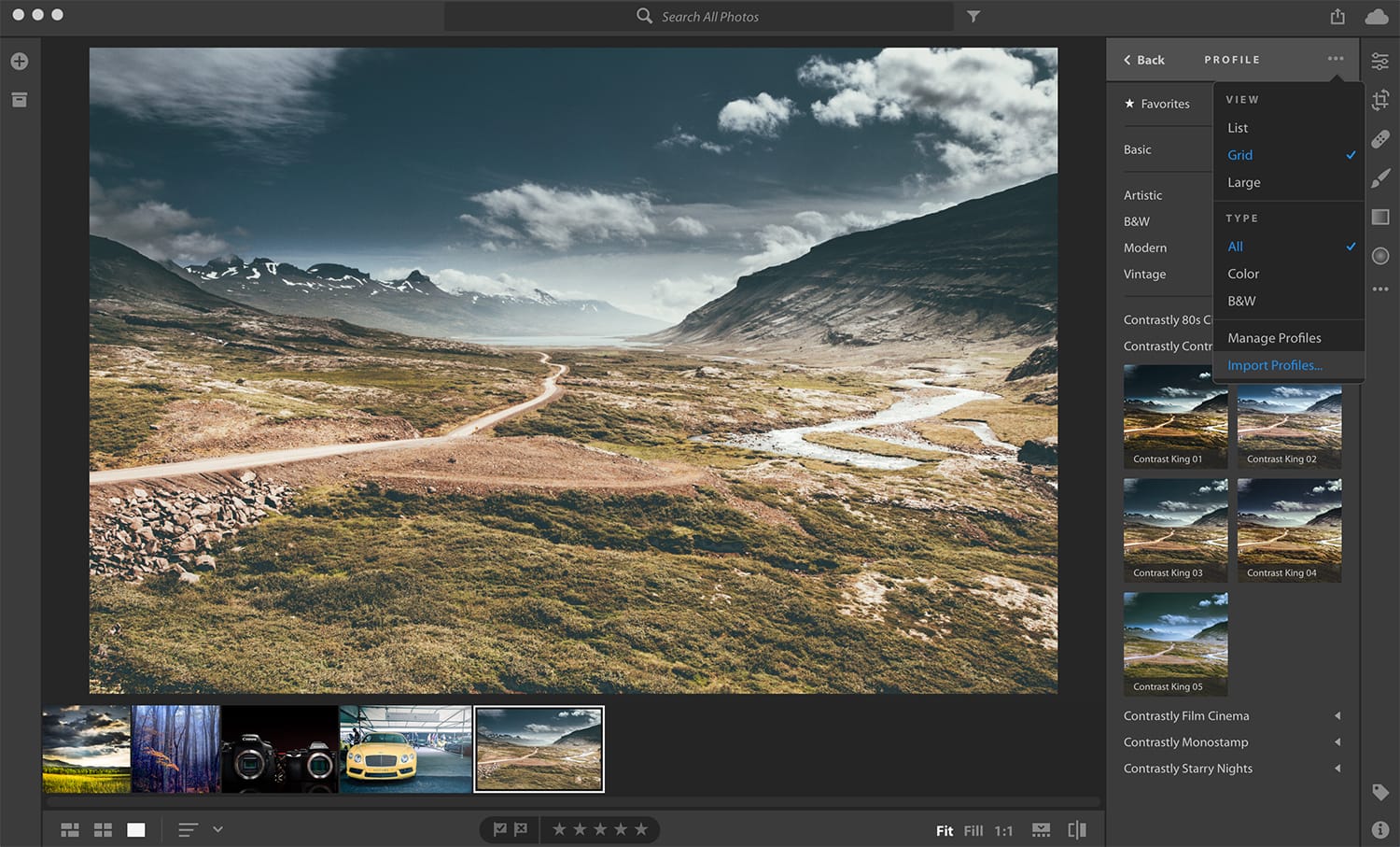 ustawienia programu Lightroom CC