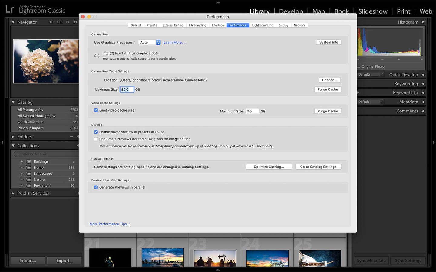 Increase the Camera RAW Cache