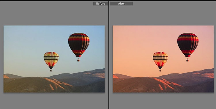 Peach and Purple Skies Lightroom Preset