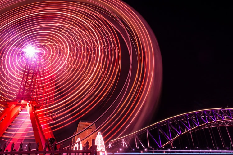Long exposure of a Ferris Wheel from Luna Park