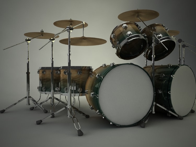 DW Drums Warehouse Drumset Side View