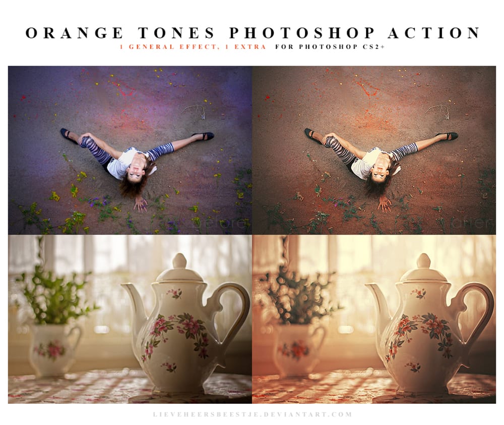 Photoshop Orange tones action