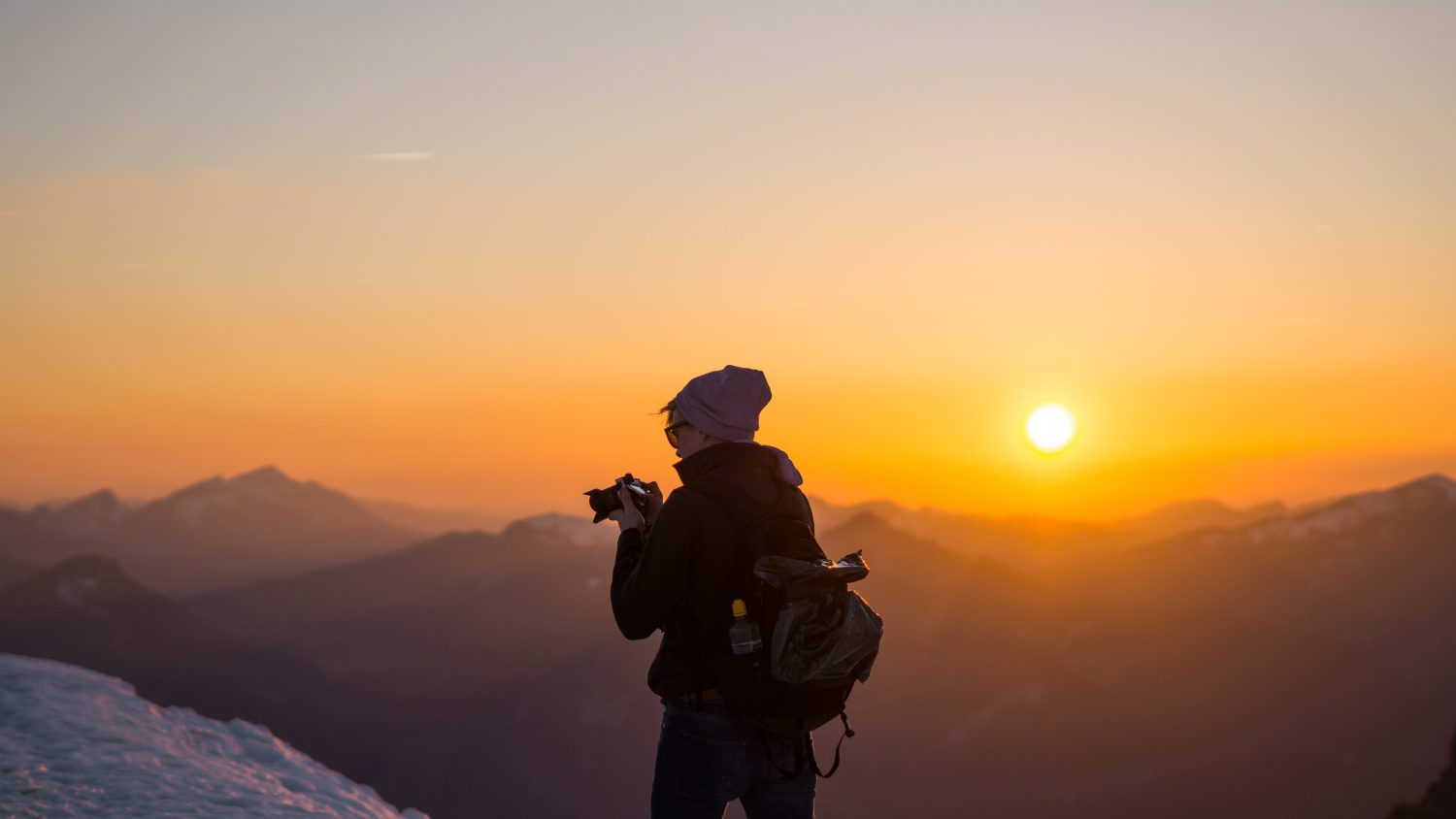 photographer at sunset