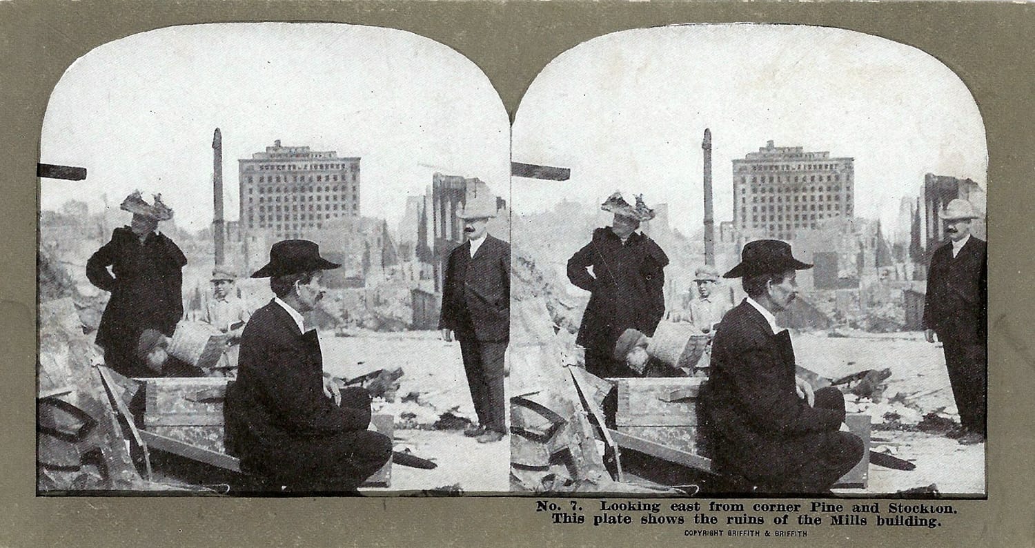Vintage Stereoscopic View Of The Aftermath Of The 1906 San Francisco Earthquake