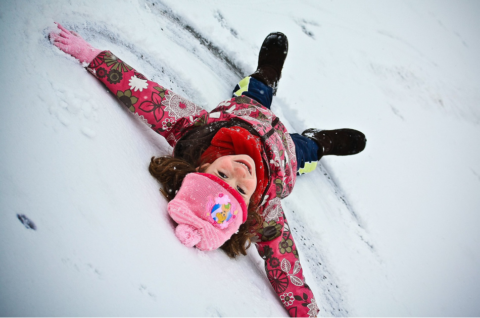 Mandatory snow angels