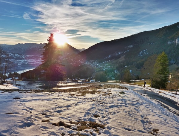 Sonnenuntergang hinter dem Niesen