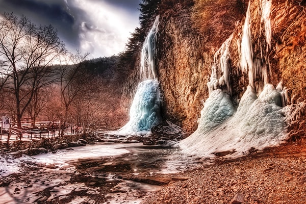 Frozen waterfall